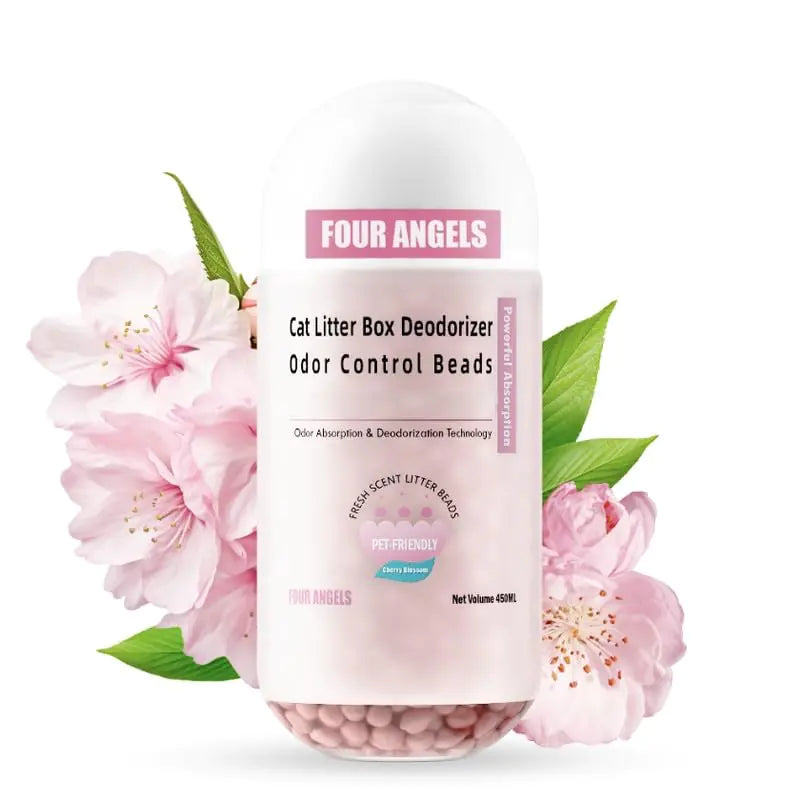 π± FOUR ANGELS Cat Litter Deodorizer β Cherry Blossom Odor Eliminator for Cat Litter Boxes (16 oz)