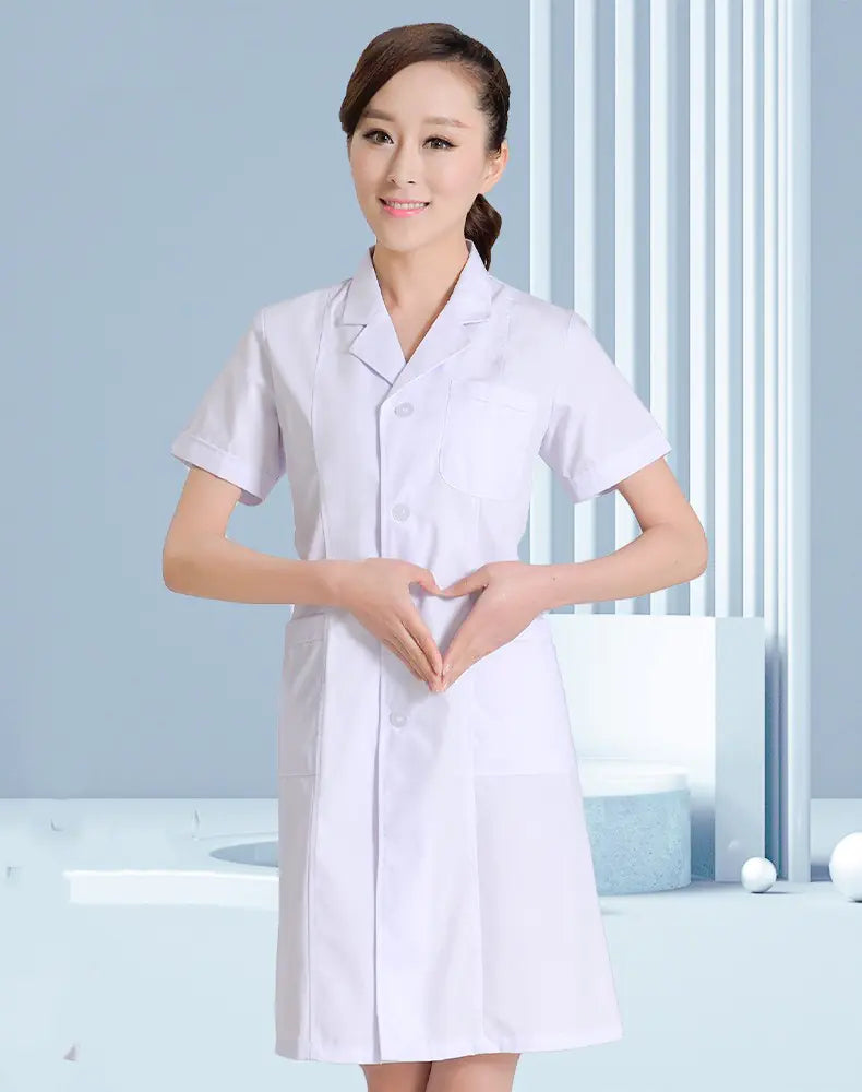Summer Lightweight White Medical Short Sleeve Workwear