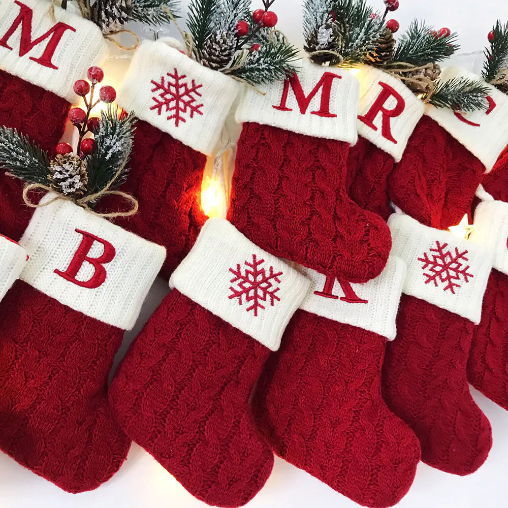 🎄 Knitted Christmas Letter Socks – Cozy, Festive & Perfect for Gifting! 🧦✨