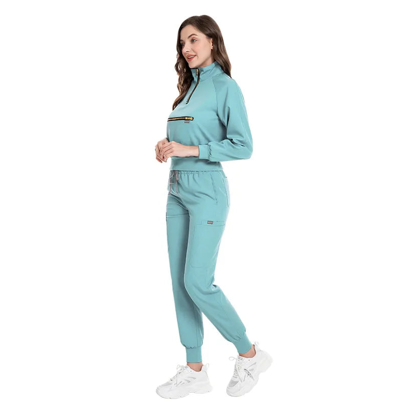 💼 Women’s Long Sleeve Scrub Set for Doctors and Nurses 👩‍⚕️