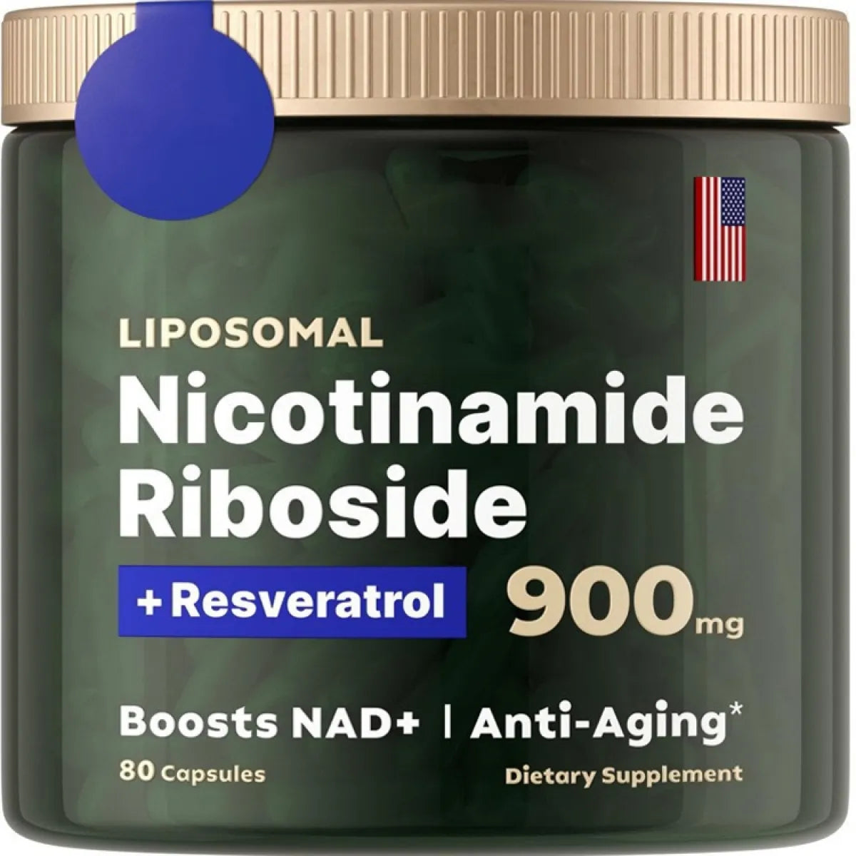 Nicotinamide Riboside + Resveratrol Capsules -- NAD+ Anti-Aging Formula