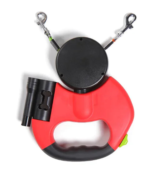 🔦 Retractable Dog Leash with LED Lights – Dual Reflective Lead for Safe Night Walks