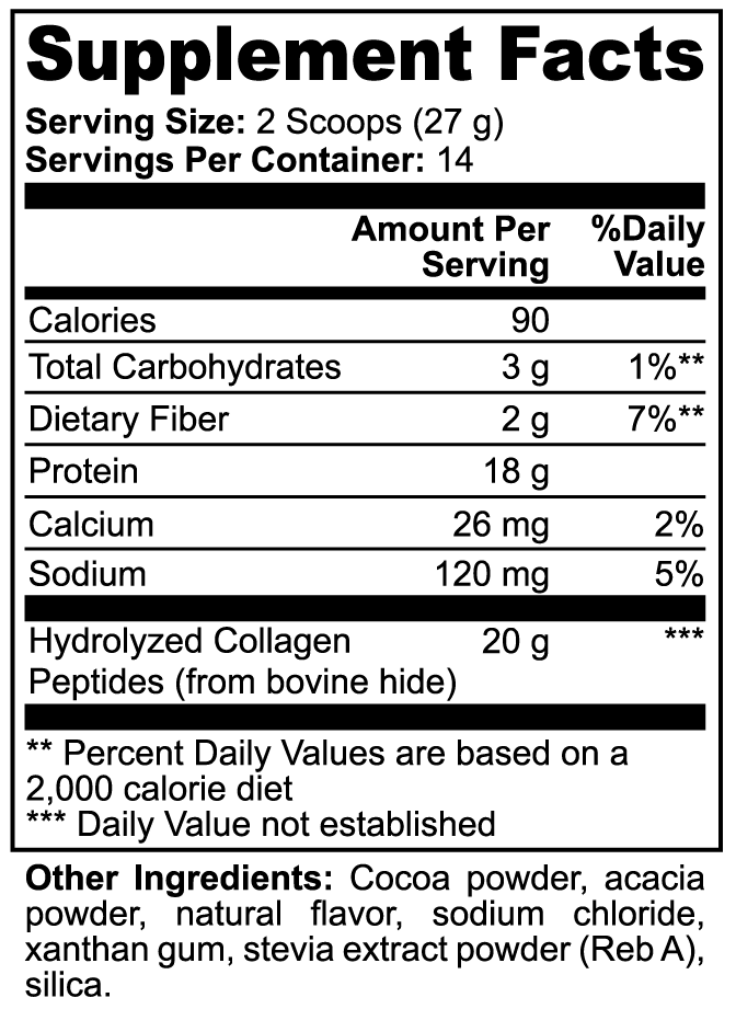Collagen Ignite -- Grass-Fed Hydrolyzed Collagen Peptides (Chocolate)