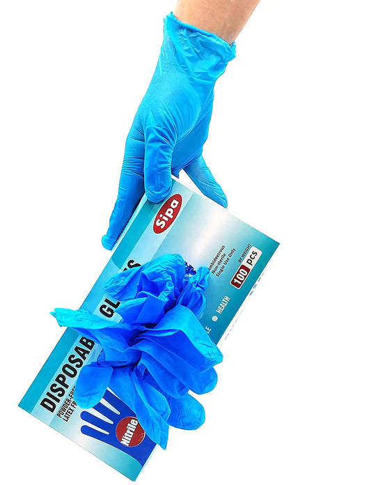 🧤 SIPA Nitrile Disposable Gloves (Large) – Pack of 100 🧤 Your reliable protection for every task – essential for medical and hygiene use!