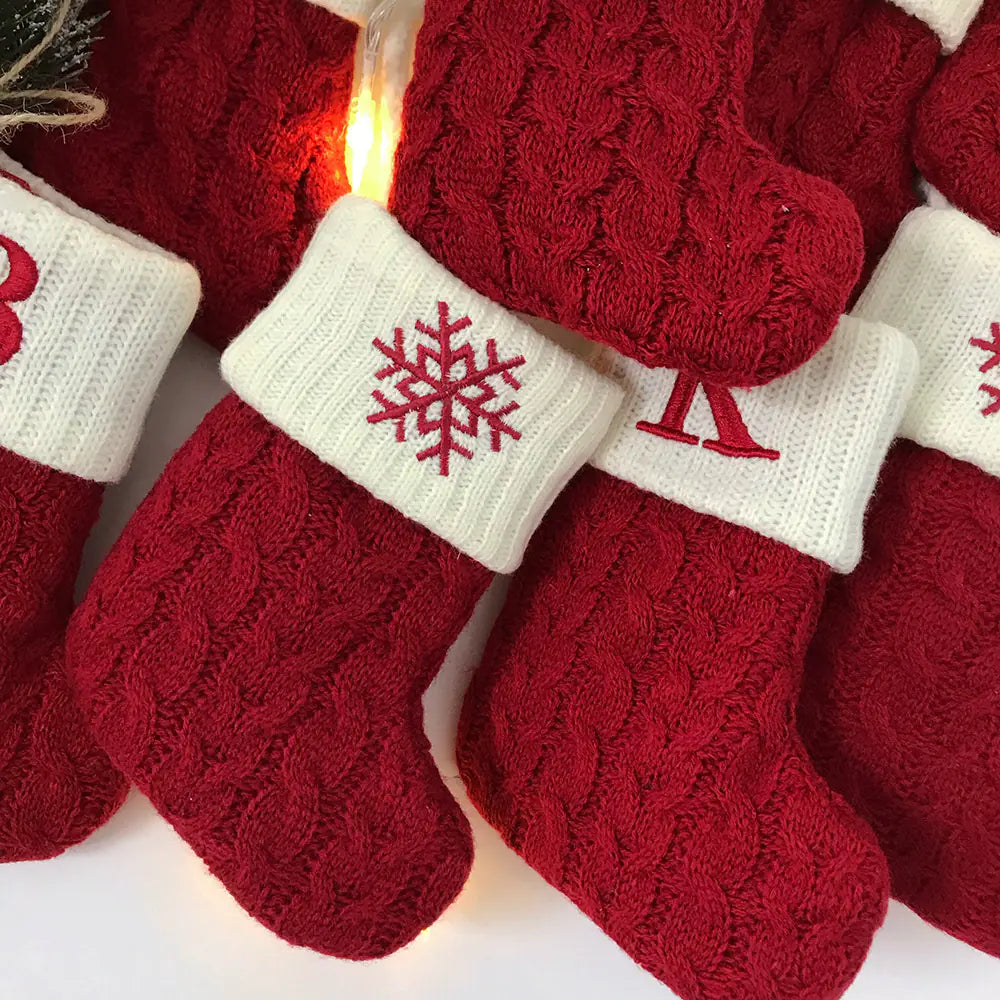 🎄 Knitted Christmas Letter Socks – Cozy, Festive & Perfect for Gifting! 🧦✨