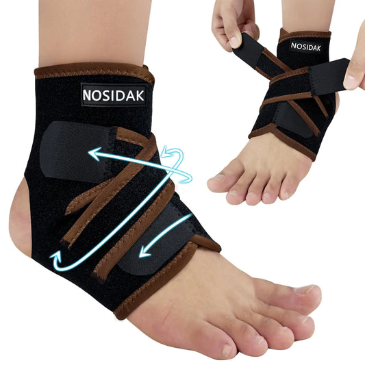 🦶 NOSIDAK Copper Ankle Support Brace – Adjustable Neoprene Foot & Ankle Wrap for Pain Relief, Stability & Recovery (Unisex)