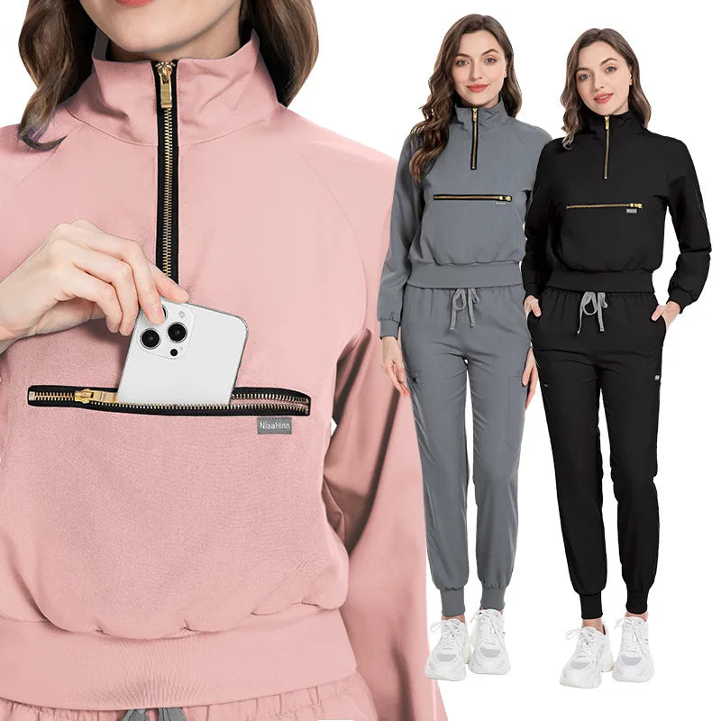 💼 Women’s Long Sleeve Scrub Set for Doctors and Nurses 👩‍⚕️