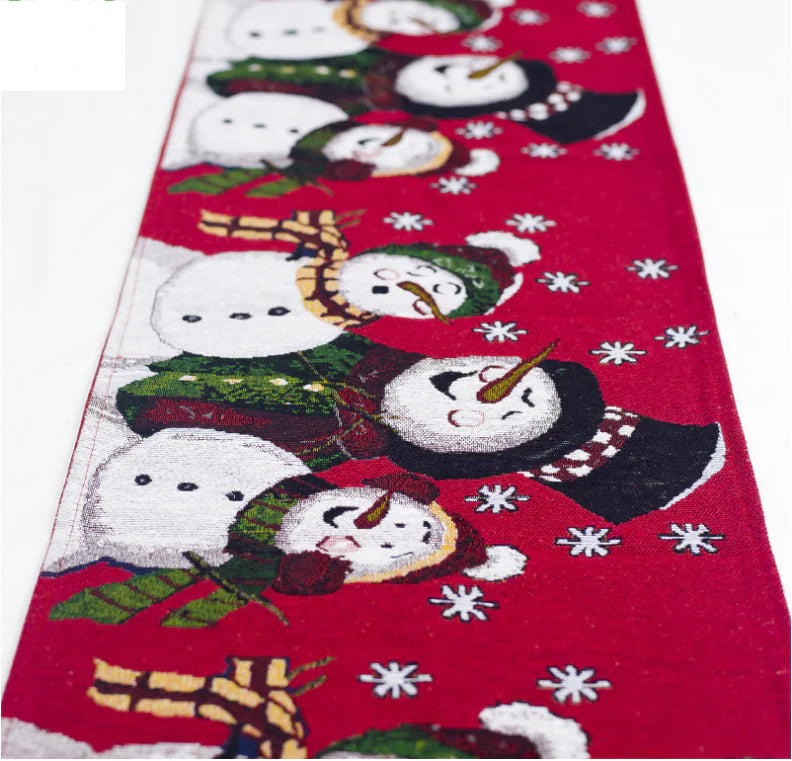 🎄 Embroidered Christmas Table Runner – Elegant Cotton Linen Festive Charm ✨
