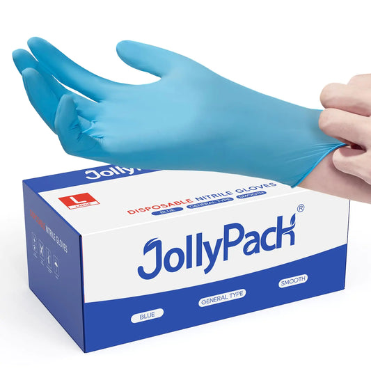 JollyPack Nitrile Gloves – 200 Pack (Medium) | Blue, Latex-Free, Powder-Free, Multi-Purpose Gloves