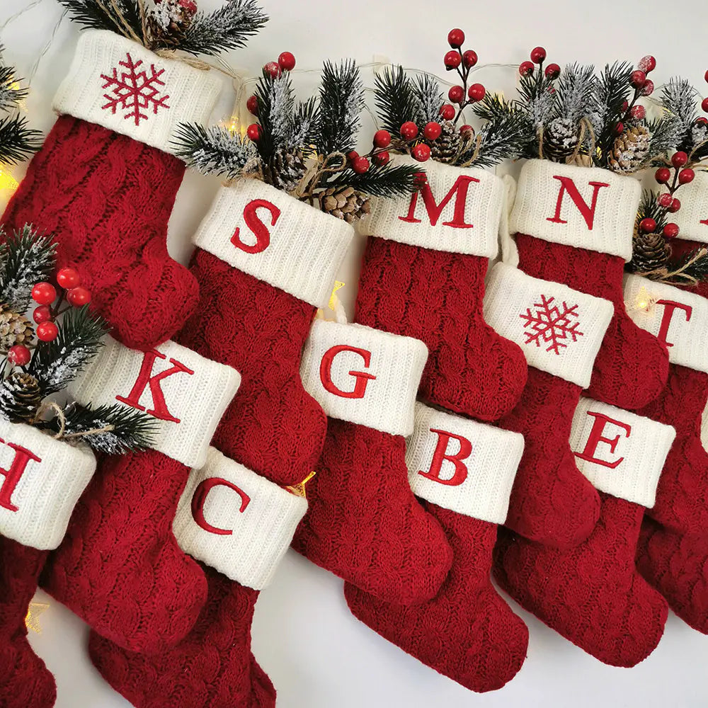 🎄 Knitted Christmas Letter Socks – Cozy, Festive & Perfect for Gifting! 🧦✨