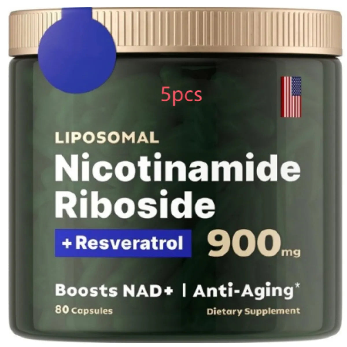 Nicotinamide Riboside + Resveratrol Capsules -- NAD+ Anti-Aging Formula