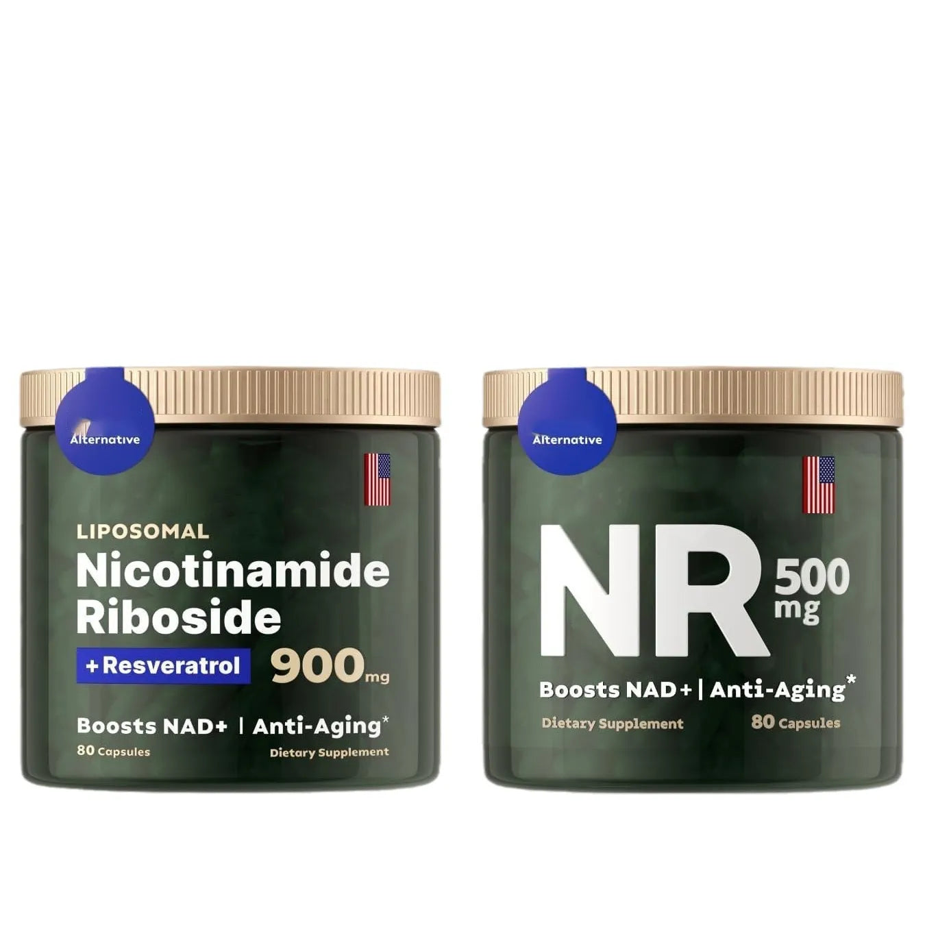 Nicotinamide Riboside + Resveratrol Capsules -- NAD+ Anti-Aging Formula