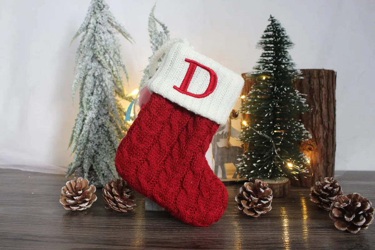 🎄 Knitted Christmas Letter Socks – Cozy, Festive & Perfect for Gifting! 🧦✨
