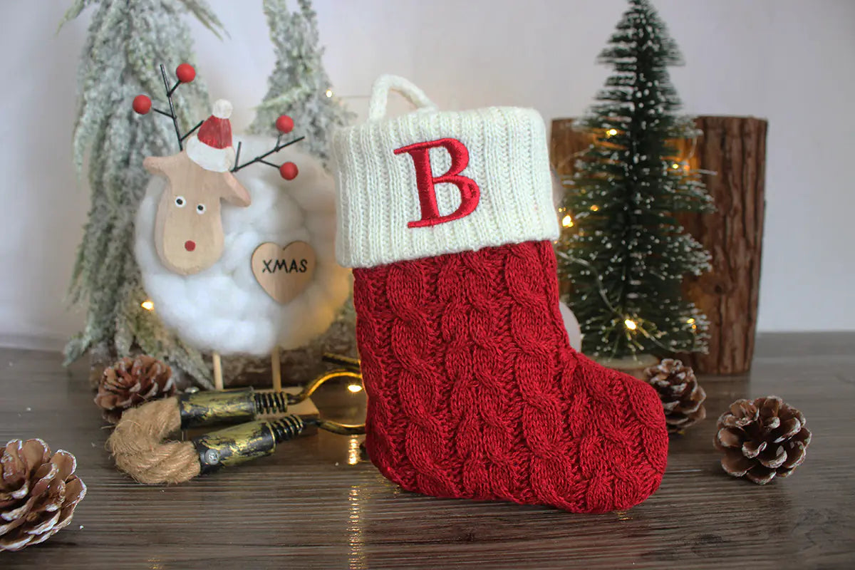 🎄 Knitted Christmas Letter Socks – Cozy, Festive & Perfect for Gifting! 🧦✨