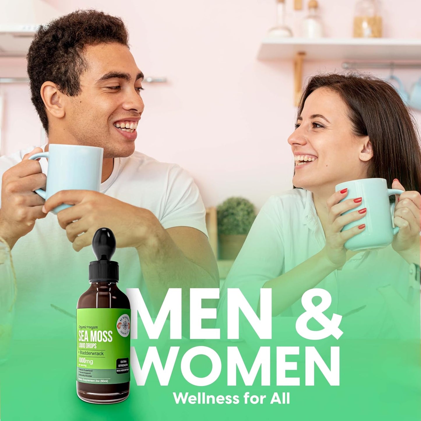 1 Organic Irish Sea Moss Drops: Ocean's Essence  - Nature's Boost, Wildcrafted & Fast-Acting & Flavorful Liquid Supplement